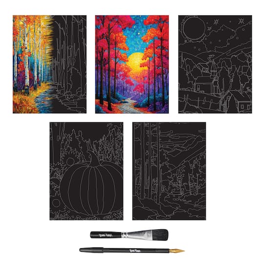 Brea Reese® 9" x 12" Autumn Mosaic Scratch Art Paper Pad